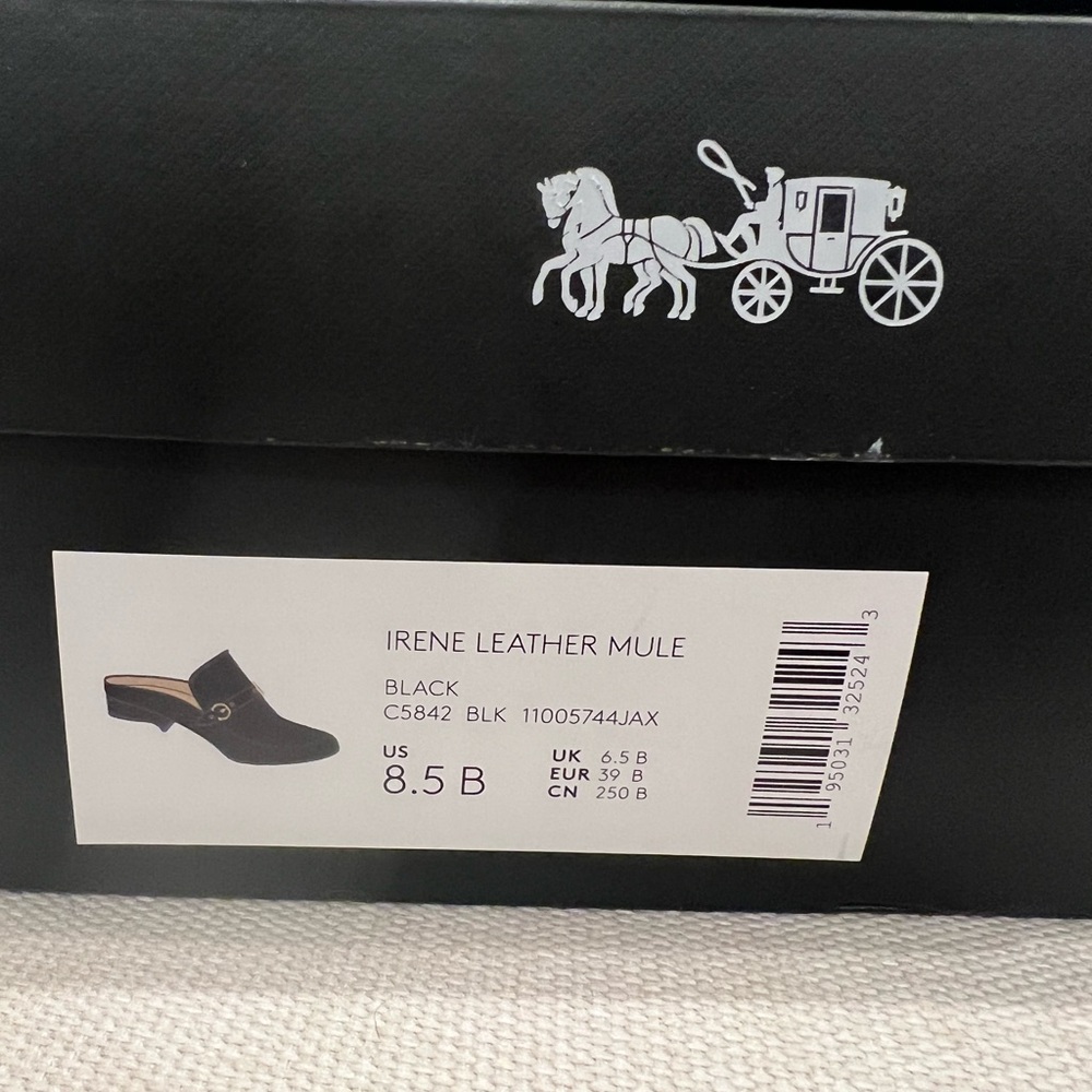 Coach-Irene leather Mule Black 8.5 B - Picture 6 of 12